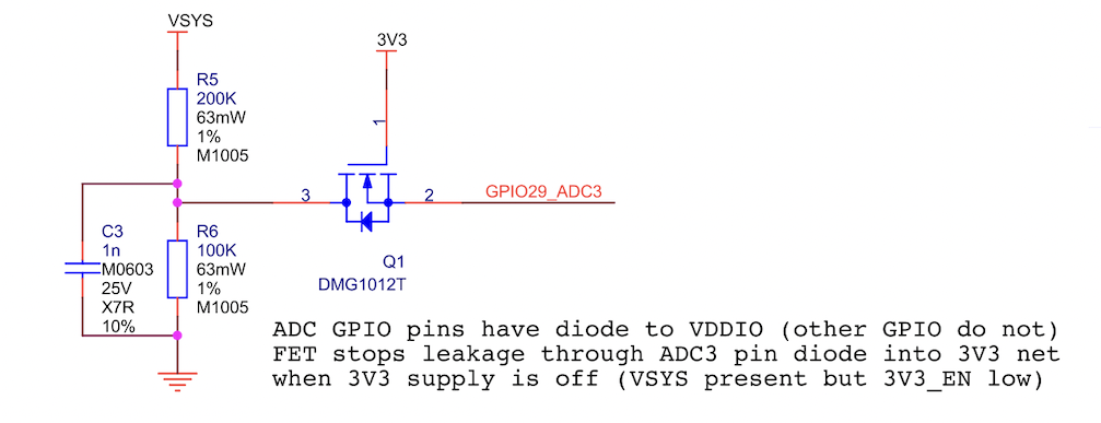 schematic of Q1 on the Pi Pico